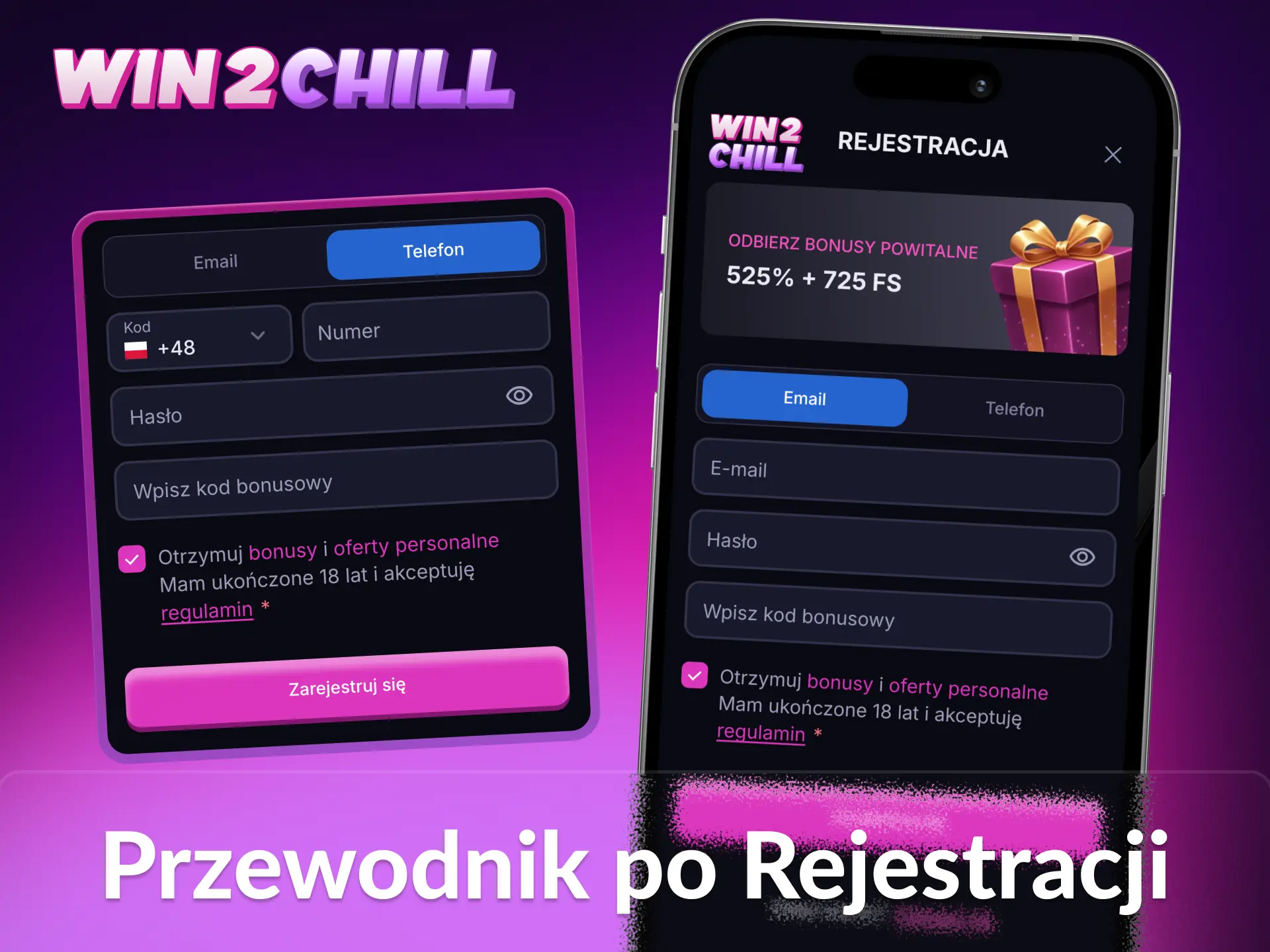 Załóż konto na platformie Win2Chill w zaledwie kilku krokach.
