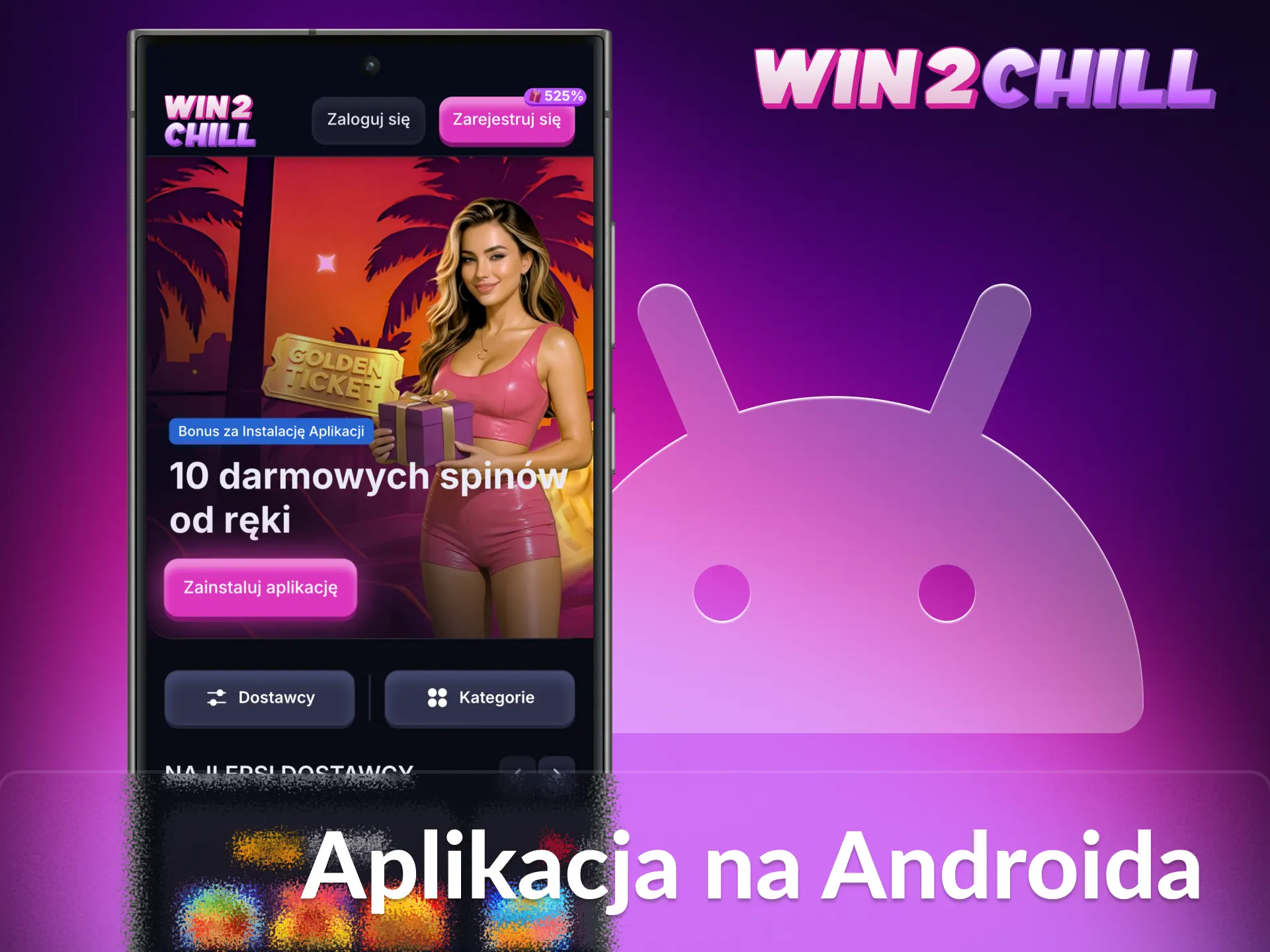 Dowiedz się, jak pobrać aplikację Win2Chill na urządzenie z systemem Android.