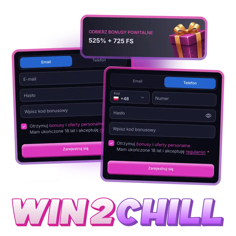 Zarejestruj się na oficjalnej platformie Win2Chill i odblokuj korzyści.
