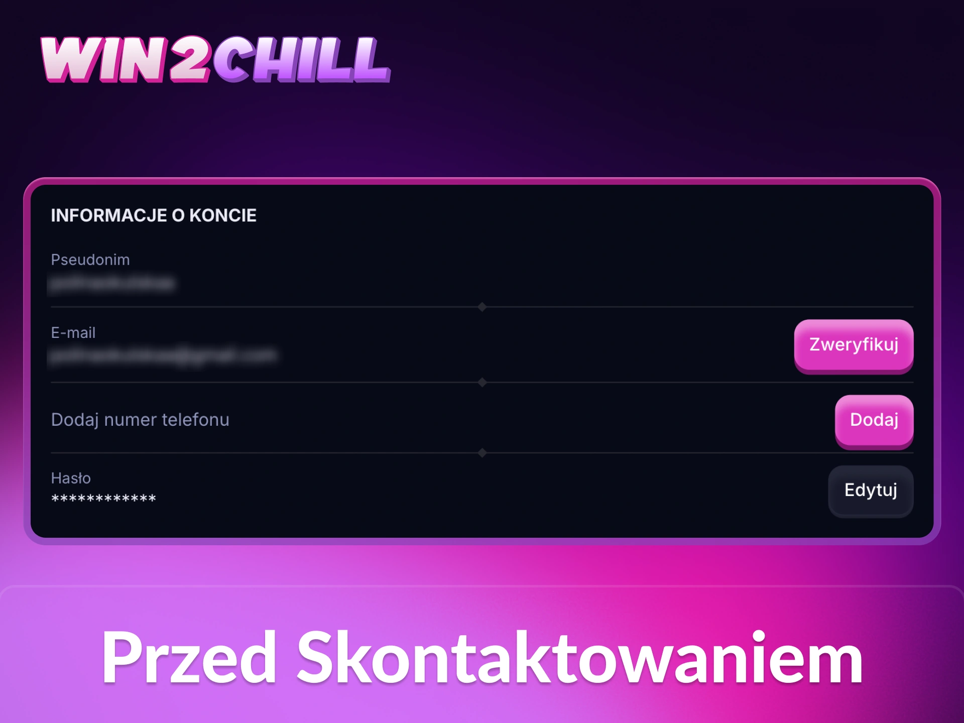 Zanim skontaktujesz się z pomocą techniczną Win2Chill przeczytaj kilka informacji.